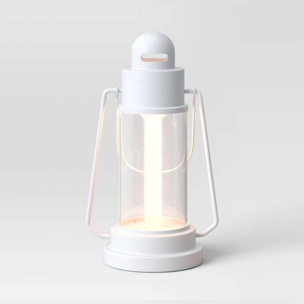 Threshold White LED Lantern with Clear Glass Globe